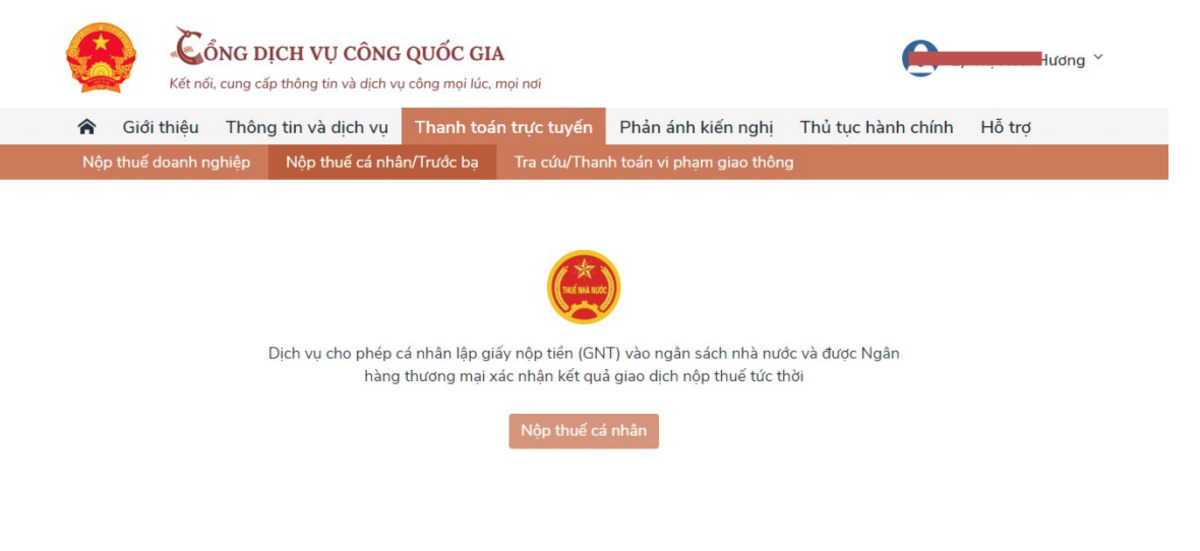 nop phi truoc ba online qua cong cong dich vu cong Nộp phí trước bạ online qua cổng Cổng Dịch vụ công